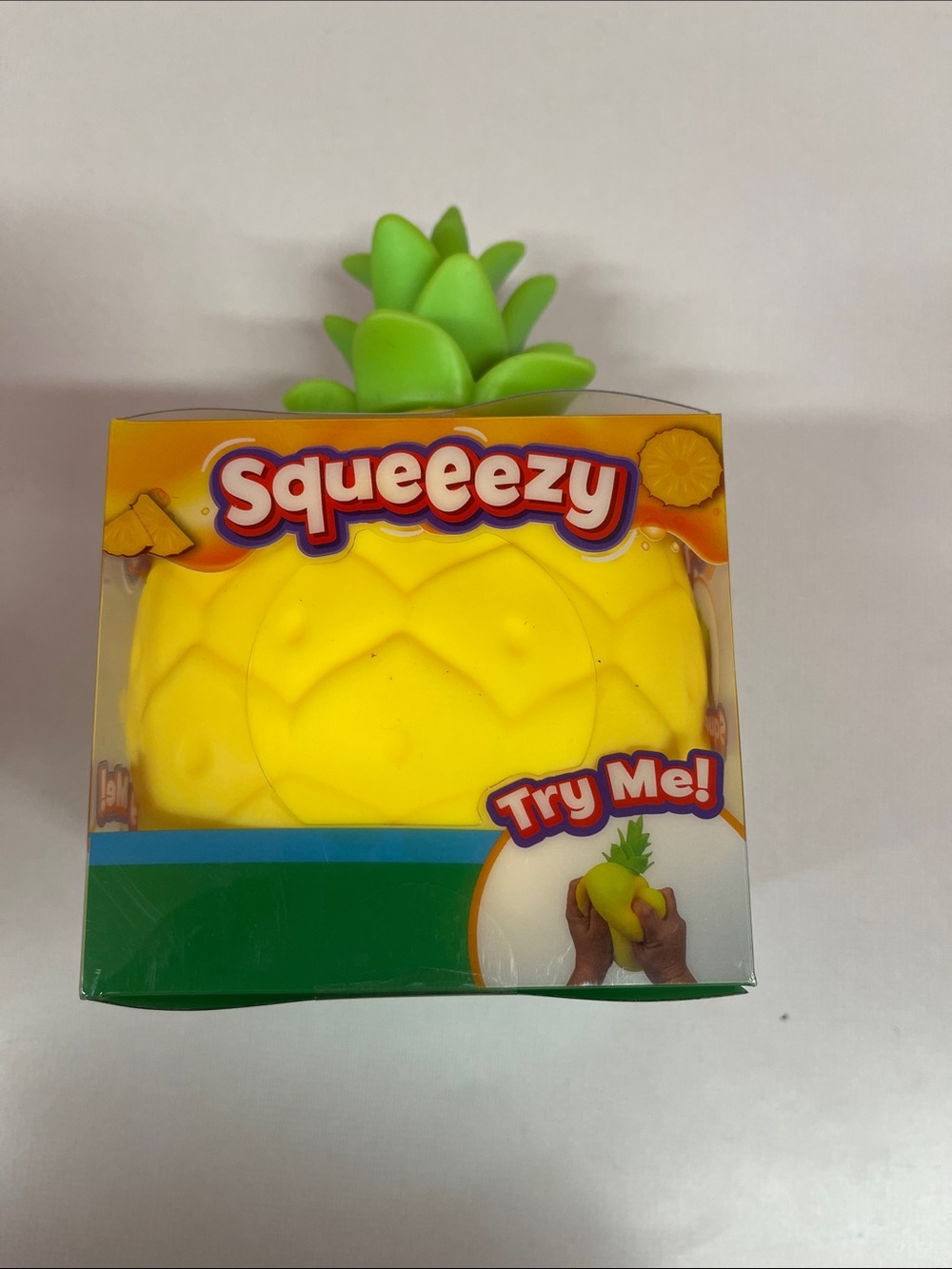 Pineapple Squishy Toy - Yellow with Green Top